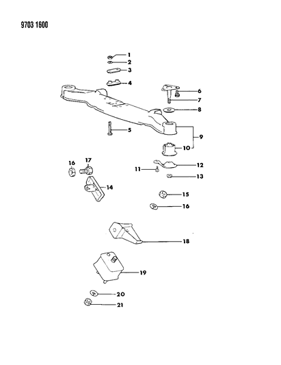 1989 Chrysler Conquest Differential Mounts Diagram