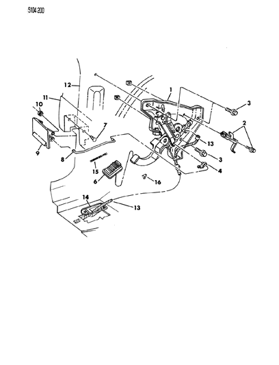 1985 Chrysler New Yorker Lever - Parking Brake Diagram