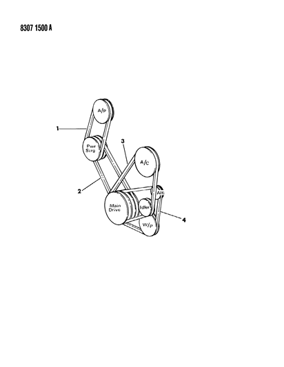 1989 Dodge Dakota Drive Belts Diagram 1