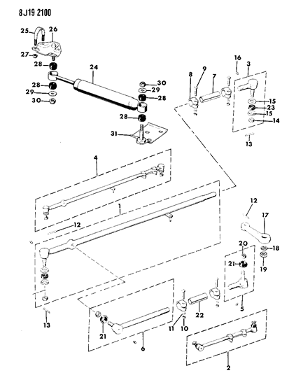 1987 Jeep J10 Linkage & Damper Diagram