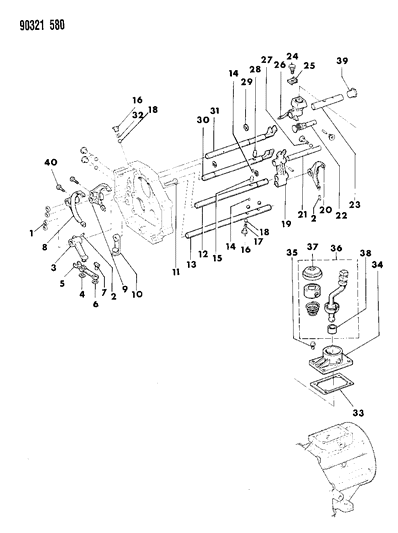 1993 Dodge Ram Van Forks, Rails, Shafts Diagram