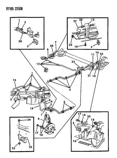 1991 Chrysler Imperial Lines & Hoses, Brake Diagram