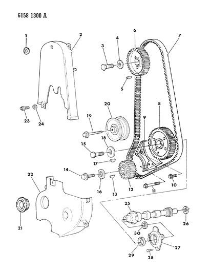 1986 Dodge Charger Timing Belt & Cover Diagram