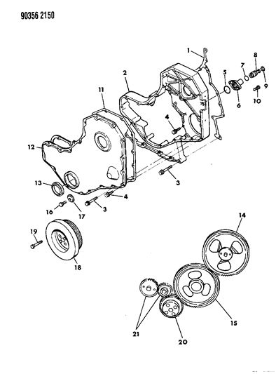 1992 Dodge W250 Seal Pkg-CRANKSHAFT Diagram for 4429353