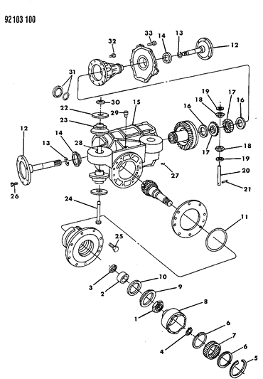 1992 Chrysler Town & Country Differential - Rear Diagram