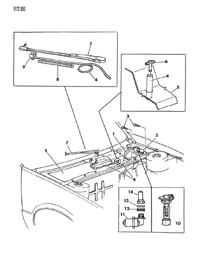 1985 Chrysler Laser Windshield Washer System Diagram