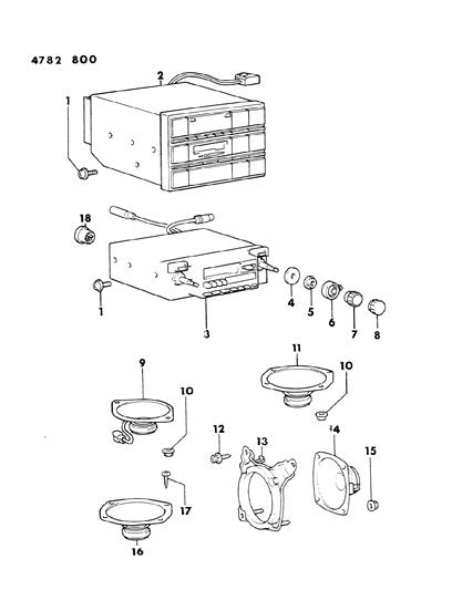 1984 Dodge Conquest Radio & Speakers Diagram