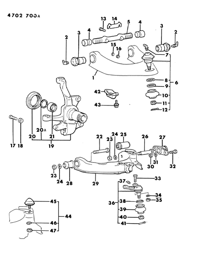 1984 Dodge Ram 50 Suspension - Front Diagram 1