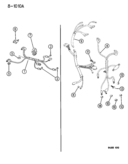 1995 Jeep Grand Cherokee Wiring, Battery Diagram for 56019802