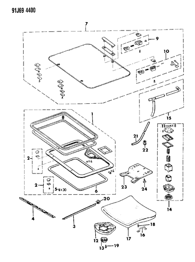 1993 Jeep Cherokee Seal-FLANGE (SUNROOF) Diagram for 83501049