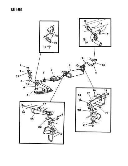 1989 Dodge Ramcharger Exhaust System Diagram 3