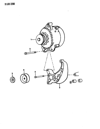 1993 Jeep Grand Cherokee Alternator & Mounting Diagram 2