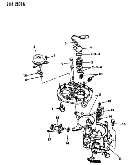 1987 Chrysler Town & Country Throttle Body E.F.I. Diagram