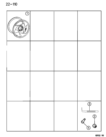 1992 Dodge Viper Wheels & Hardware Diagram
