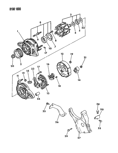 1988 Chrysler LeBaron Base Alternator Diagram 2