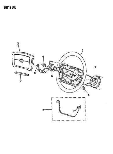 1990 Dodge Daytona Steering Wheel Diagram