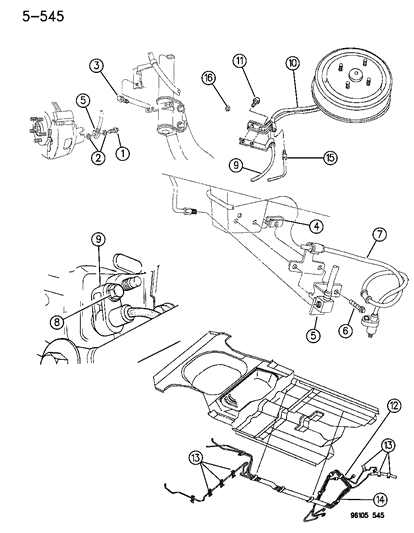 1996 Dodge Neon Lines & Hoses, Brake Diagram 2