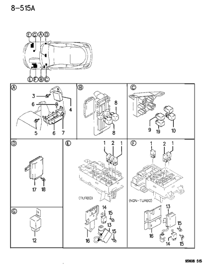 1995 Chrysler Sebring Flasher Diagram for MR172080