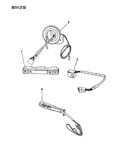 1990 Dodge Omni Speed Control Switches And Related Parts Diagram