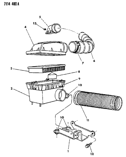 1987 Chrysler LeBaron GTS Air Cleaner Diagram 5