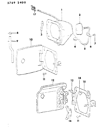1986 Chrysler Conquest Fuel Filler Door Diagram