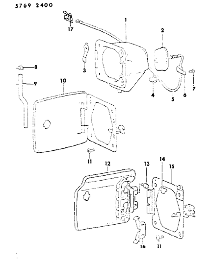 1986 Dodge Conquest Fuel Filler Door Diagram