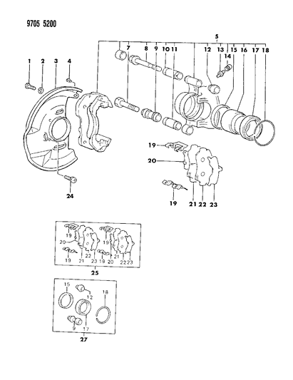 1989 Dodge Raider Front Brakes Diagram