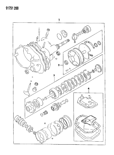 1991 Dodge Colt Seal & Gasket Package, Repair Automatic Transaxle Diagram 1