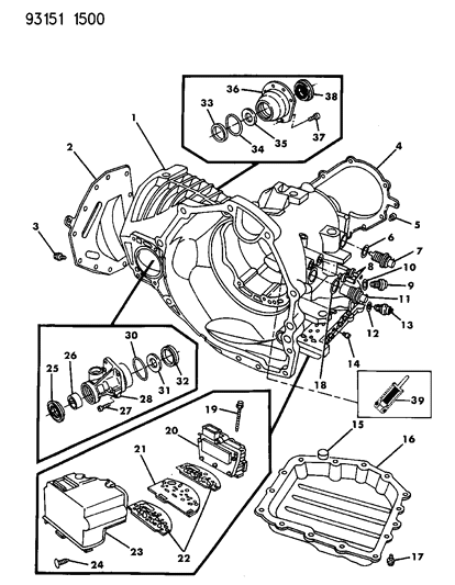 1993 Chrysler LeBaron Case, Extension And Solenoid Diagram