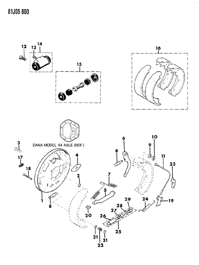 1984 Jeep Wrangler Spring-Parking Brake STRUT Diagram for 83504310