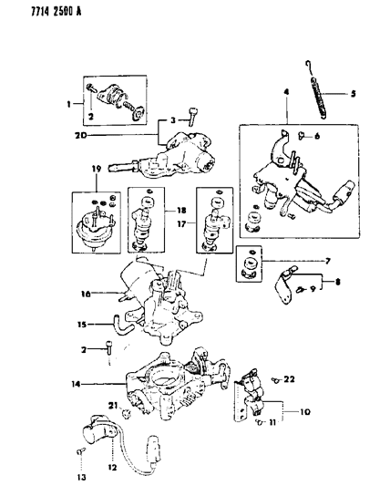 1987 Dodge Colt Injection Mixer Inner Parts Diagram