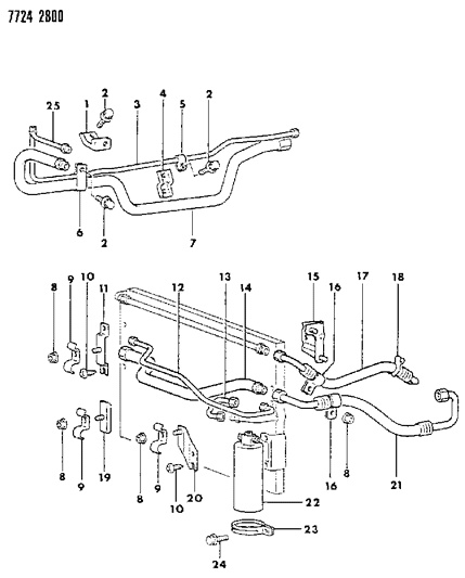 1988 Dodge Raider Plumbing - A/C Diagram