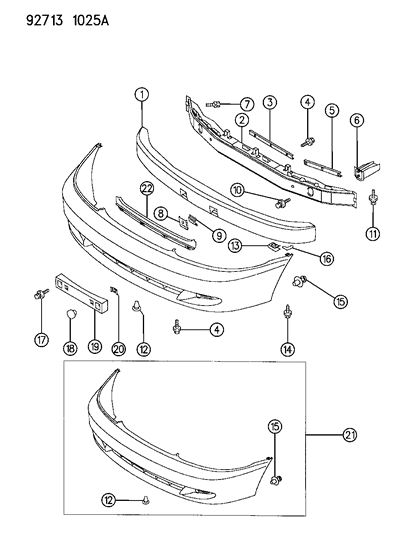 1994 Dodge Colt Guard-Bumper Diagram for MB575451