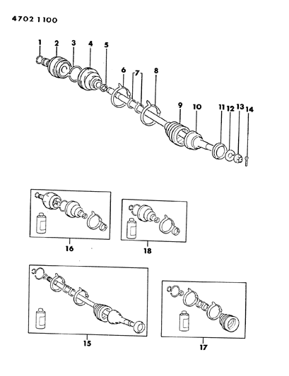 1984 Dodge Colt Axle, Front Diagram 1