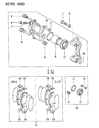 1993 Dodge Colt Front Brakes Diagram