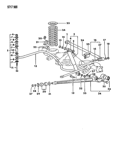 1989 Dodge Raider Washer Diagram for MS450046