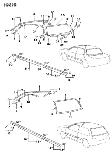 1991 Dodge Colt Nameplates Diagram 1