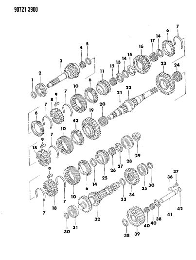 1990 Dodge Ram 50 Gear Train Diagram 1