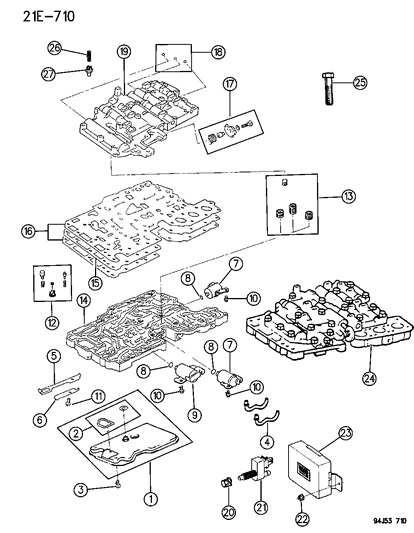 1994 Jeep Cherokee Valve Body & Electronic Control Diagram 2