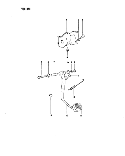 1987 Dodge Raider Clutch Pedal Diagram