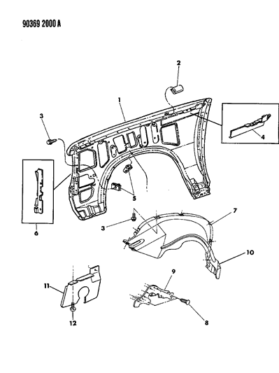 1993 Dodge Dakota Fender Front Diagram