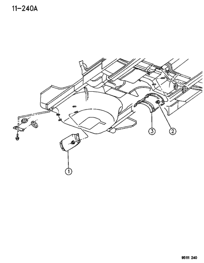 1995 Chrysler Cirrus Heat Shields - Exhaust Diagram