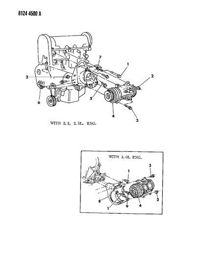 1988 Dodge Aries A/C Compressor Mounting Diagram