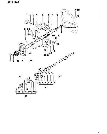 1986 Dodge Ram 50 Column, Manual Steering Diagram