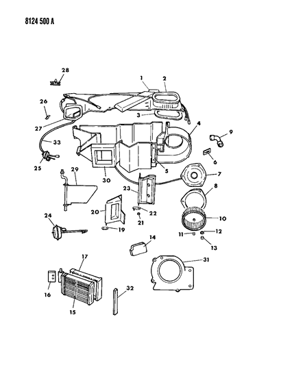 1988 Chrysler LeBaron Base Heater Unit Diagram