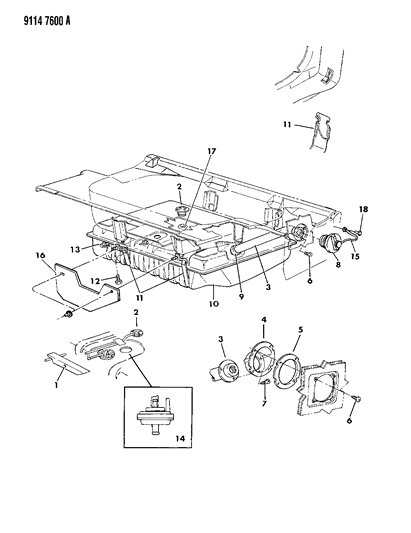 1989 Chrysler Fifth Avenue Fuel Tank & Fuel Filler Diagram