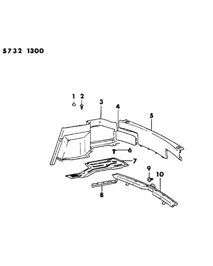 1985 Chrysler Conquest Trunk Trim Diagram