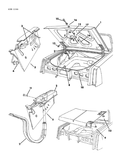 1984 Dodge Diplomat Deck Lid Diagram