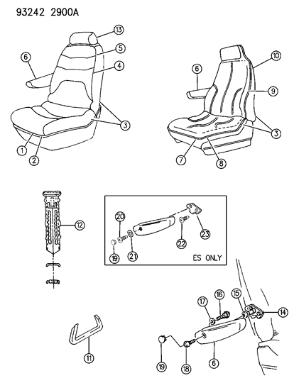 1993 Dodge Caravan Rear Seat Diagram 1