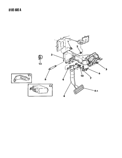 1988 Chrysler Fifth Avenue Brake Pedal Diagram